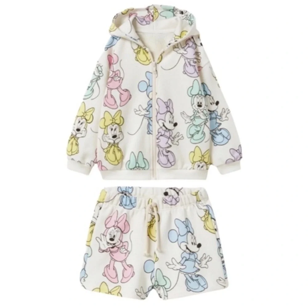 ZARA TODDLER GIRL MINNIE MOUSE PLUSH JACKET & SHORTS